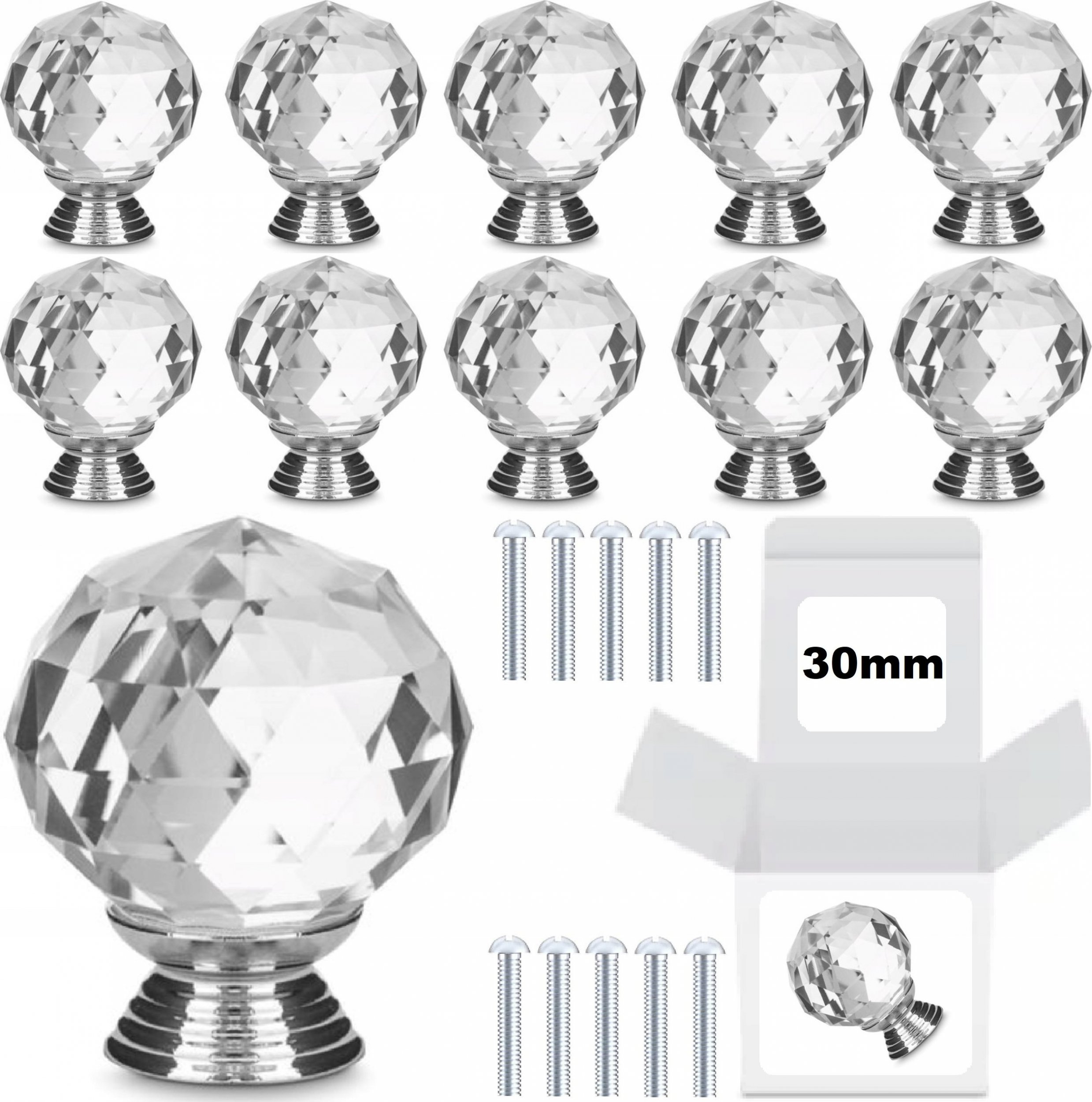 iLogic Uchwyt Meblowy Gałka do Mebli 30 mm 10 SZTUK