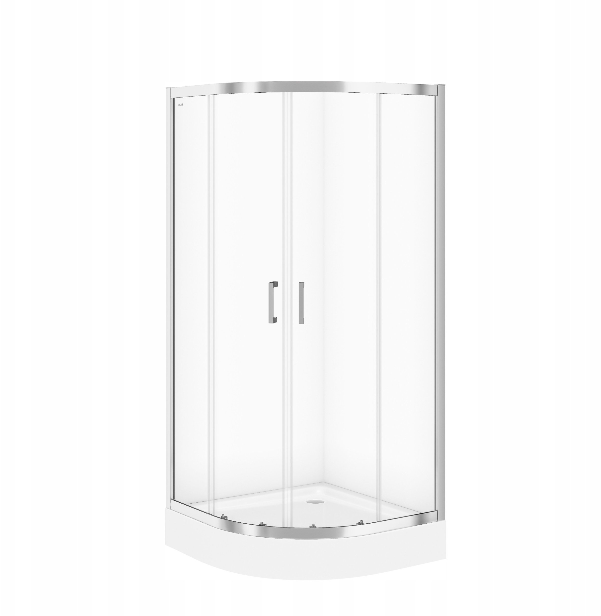 Cersanit (kabiny prysznicowe z brodzikiem) SET B162: Kabina BASIC półokrągła - (90x185), z brodzikiem TAKO - (90x16) (S601-118)