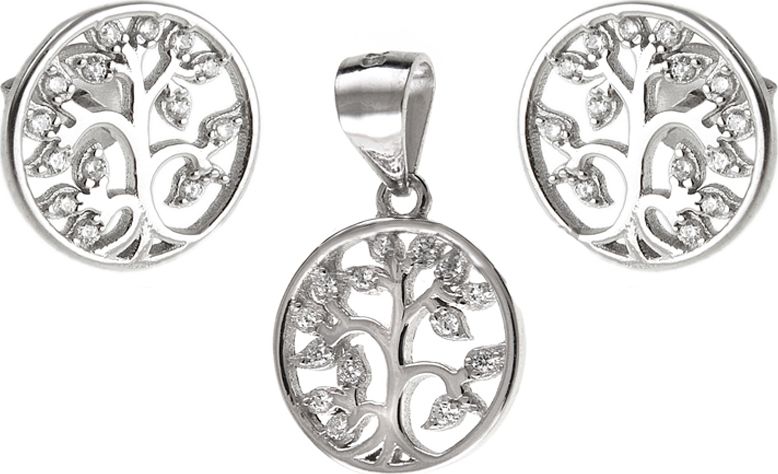 Lovrin SREBRNY KOMPLET 925 KOLCZYKI ZAWIESZKA DRZEWKO