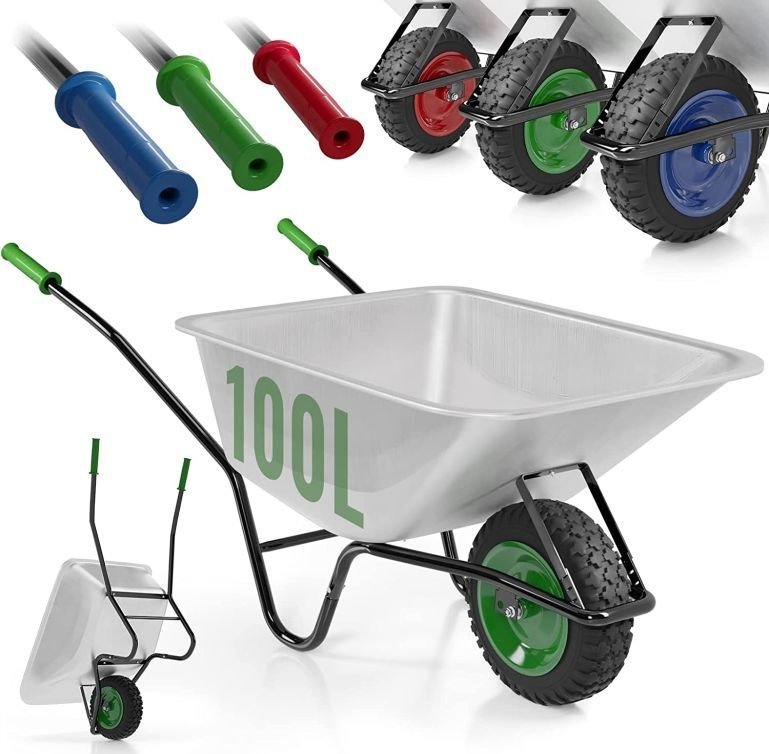 Timbertech TIMBERTECH Taczki ogrodowe 140 x 54 x 60 cm, zielone,stalowe