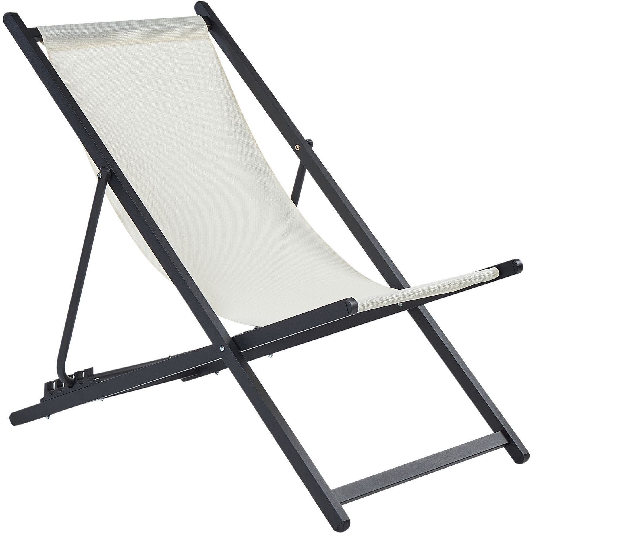Beliani Leżak ogrodowy kremowo-czarny LOCRI II