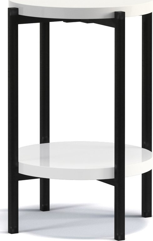 Selsey SELSEY Stolik kawowy Kortala okrągły 40 cm biały połysk wysoki