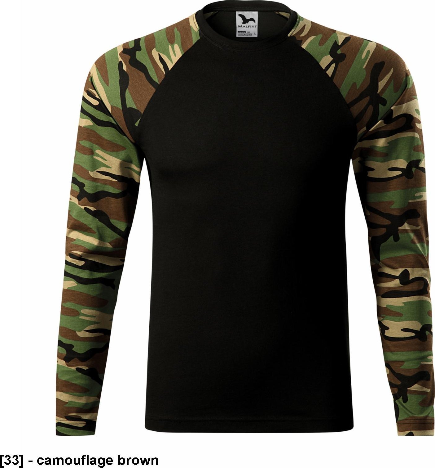 MALFINI Camouflage LS 166 - ADLER - Koszulka unisex, 160 g/m, 100% bawełna, - camouflage brown 3XL