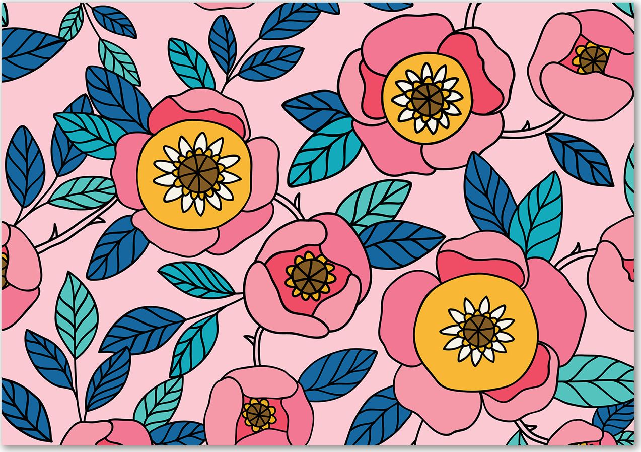 Tulup Tulup Obraz Na Szkle Hartowanym 100x70 Obraz Szklany Różowe kwiaty