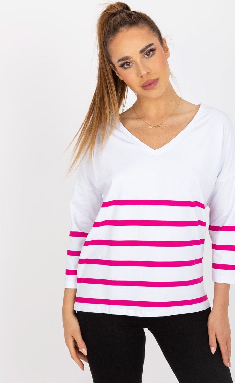 RUE PARIS Bluzka Model RV-BZ-8008.63 White/Pink