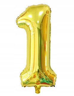 Balon Foliowy Na Hel CYFRA - 1 kolor ZŁOTY - 80CM