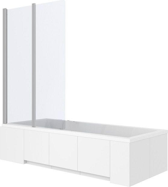 Parawan nawannowy Rea Agat 2-częściowy szkło przejrzyste, profil chrom