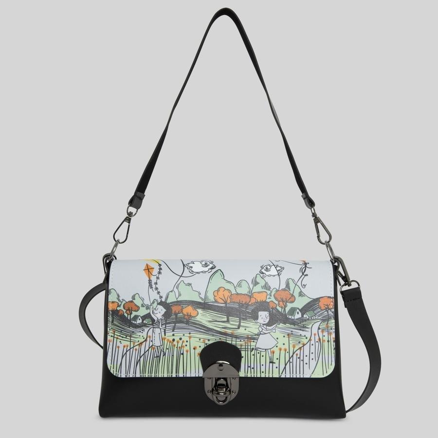 Estetino Torebka damska Mumka wegańska listonoszka Dziewczynka z Latawcem