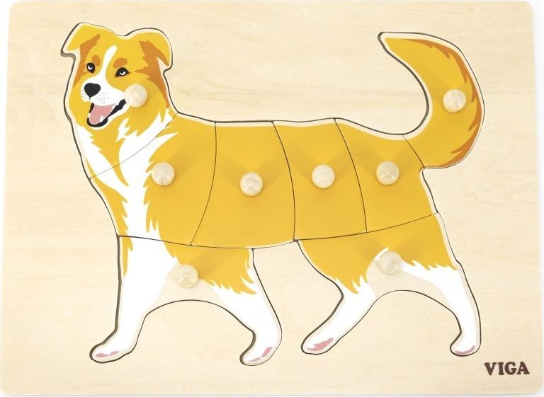 Viga Toys VIGA Drewniane Puzzle Montessori Pies z Pinezkami