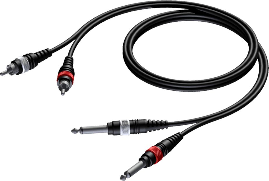 Kabel Procab Jack 6.3 mm x2 - RCA (Cinch) x2 1.5m czarny (CAB631/1.5)