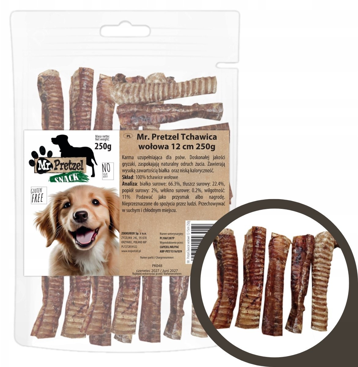 Mr Bandit Mr. Pretzel Wołowa tchawica 12 cm 250g