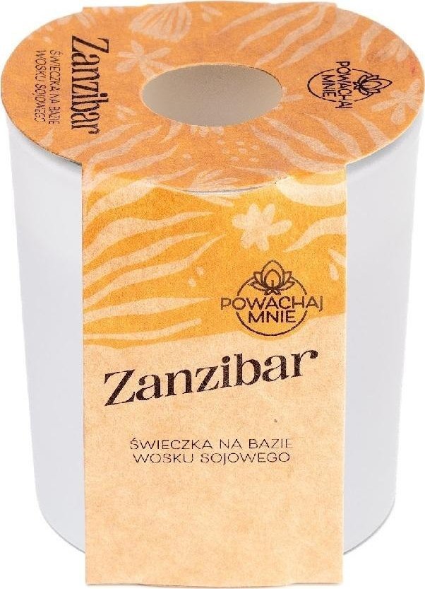 Świeczka sojowa Powąchaj mnie Zanzibar biała