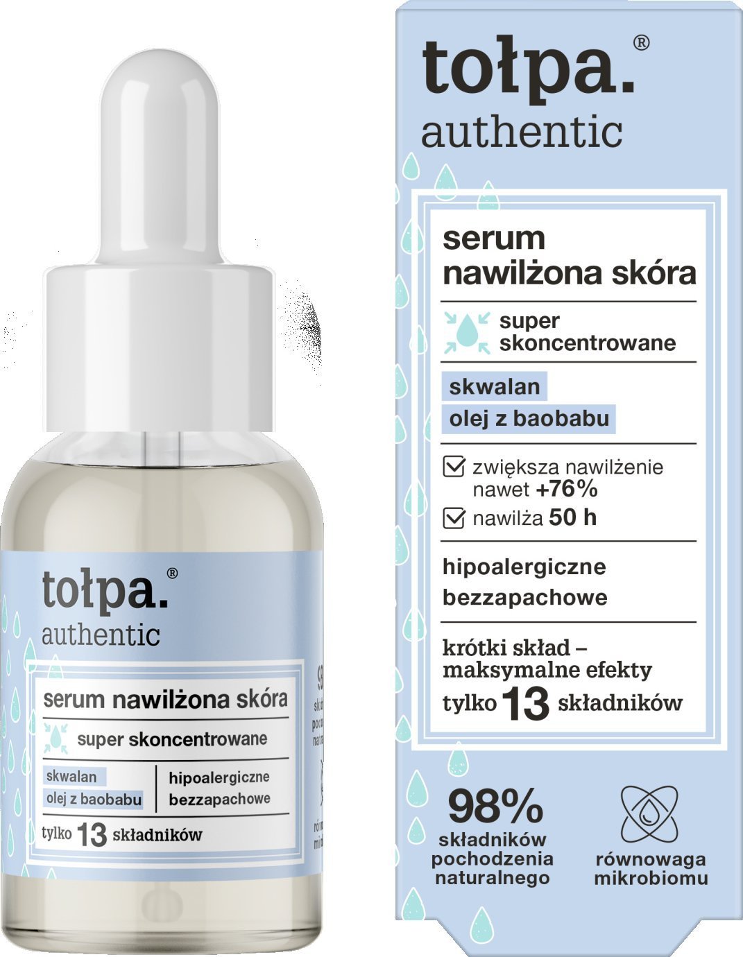 Alkotest TOŁPA_Authentic serum nawilżające Skwalan, Olej z Baobabu 30ml