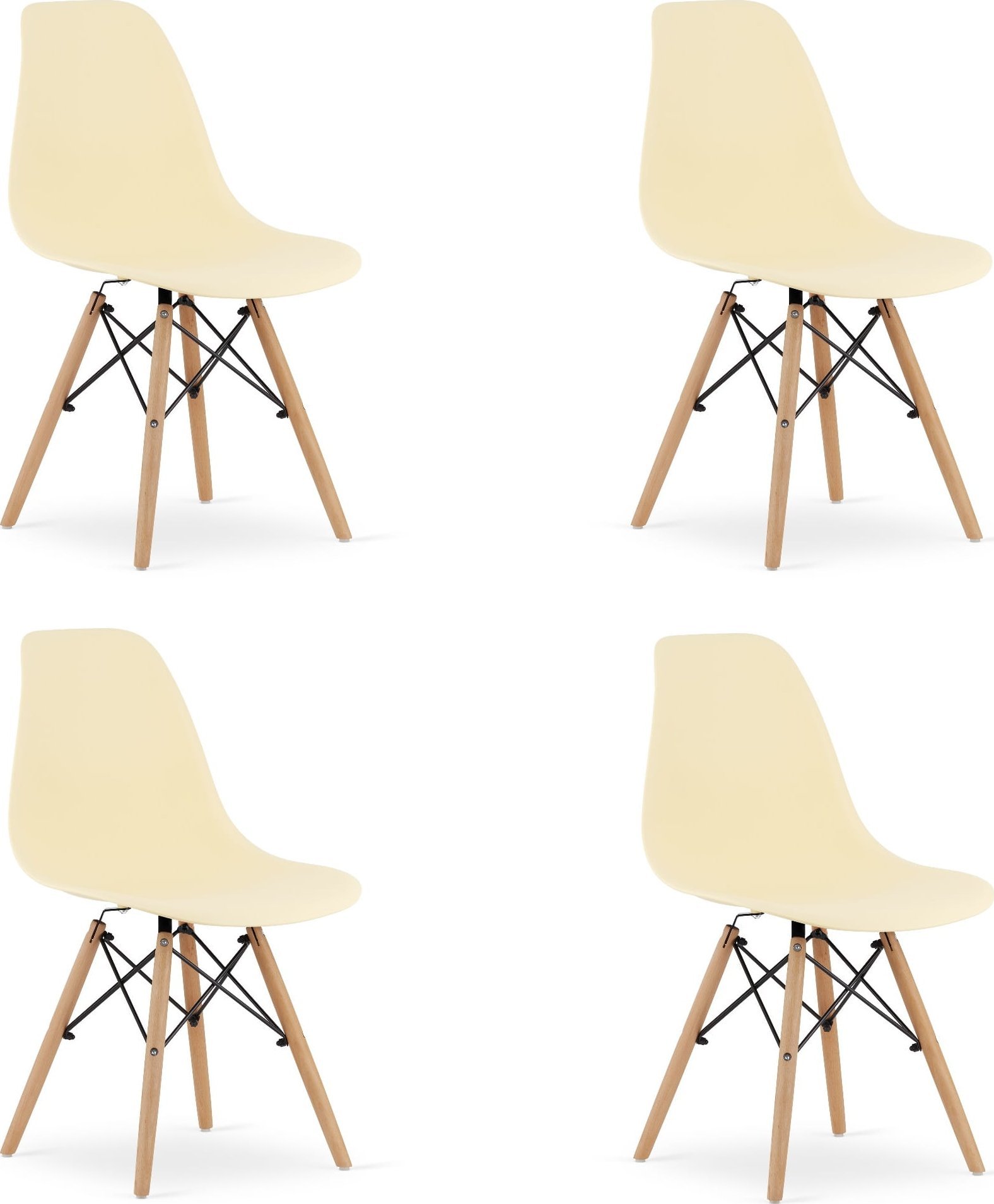 Leobert Krzesło OSAKA kremowe / nogi naturalne x 4