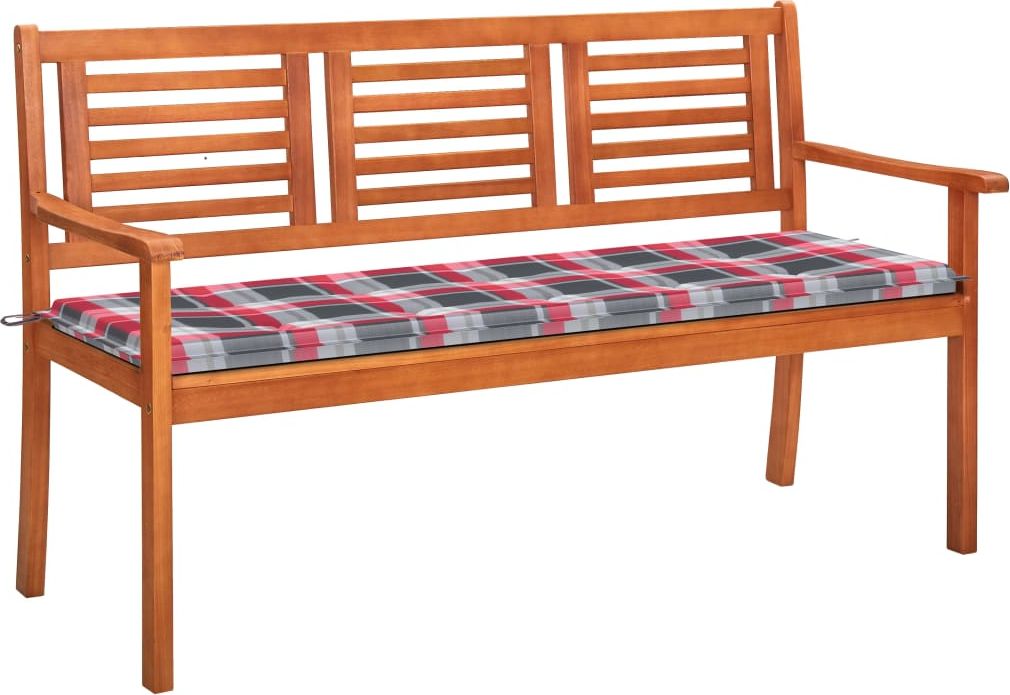 vidaXL 3-os. ławka ogrodowa z poduszką 150 cm lity eukaliptus