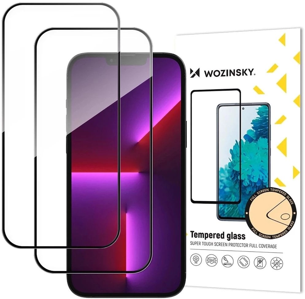 Zestaw 2 szkieł hartowanych Wozinsky Full Glue Tempered Glass na iPhone 17 / 16 Pro