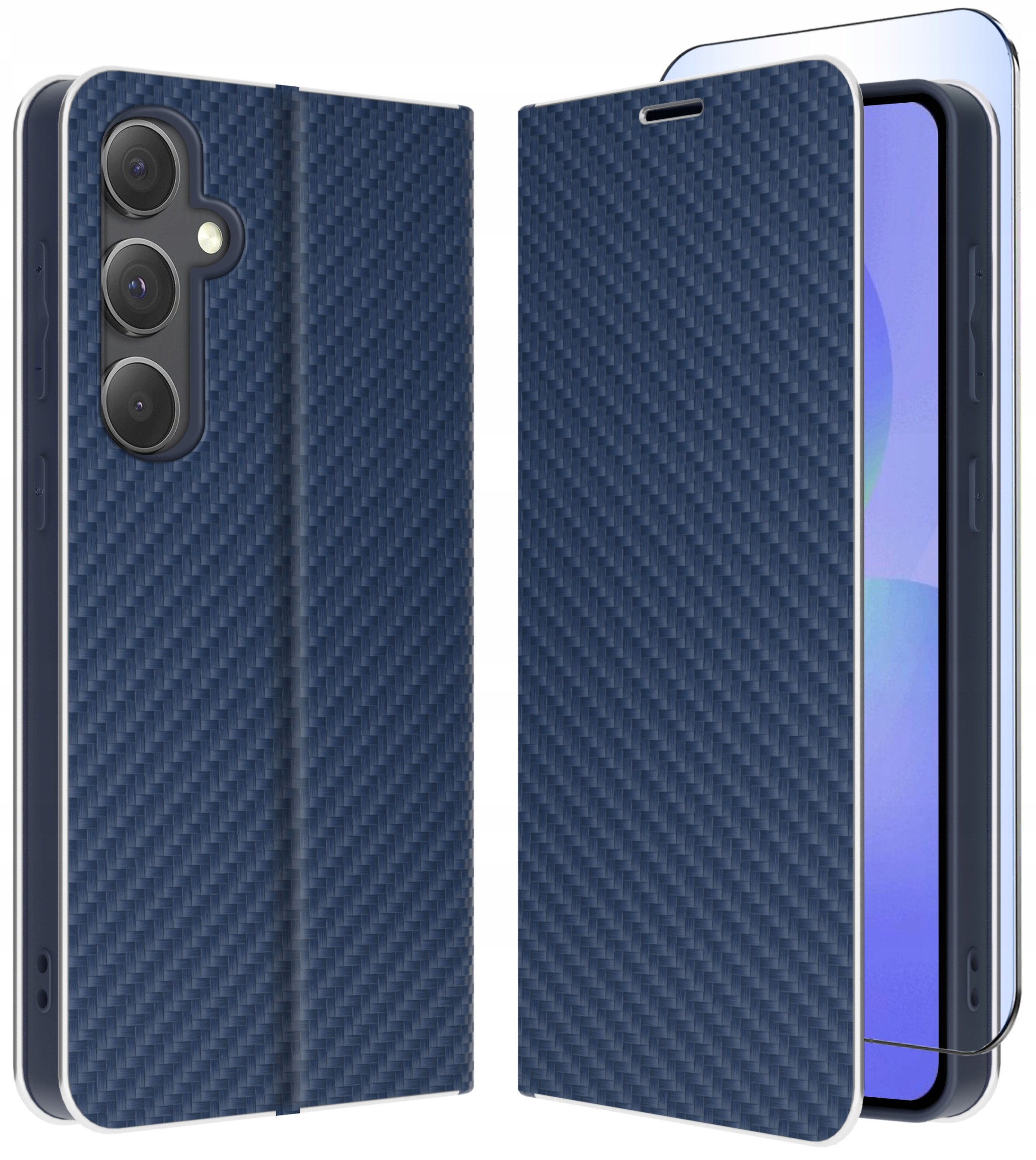 ETUI do Samsung A56 5G CARBON PORTFEL BOOK TOKRA CASE CLASSIC SZKŁO