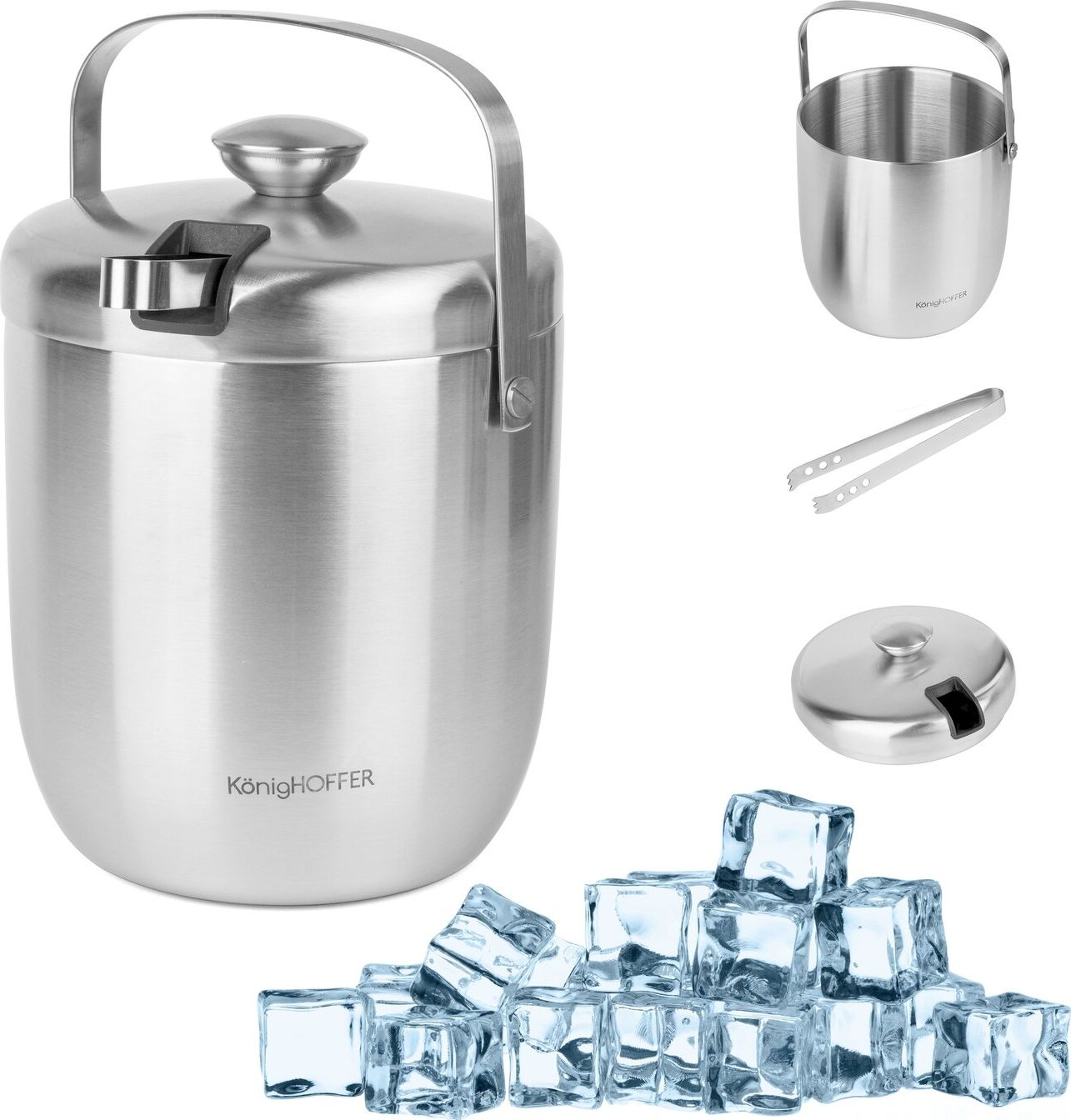 Konighoffer Wiaderko do lodu i szczypce Konighoffer Oris 2,8 l