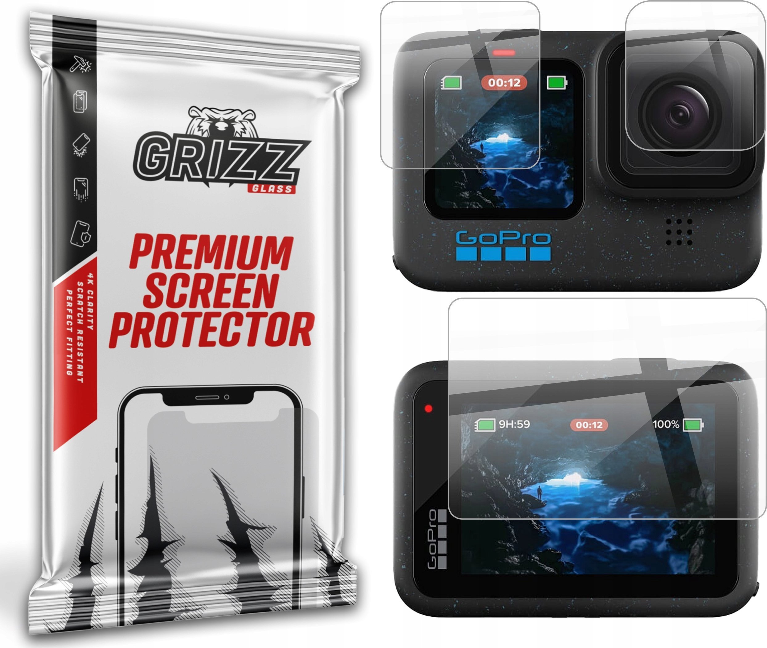 GrizzGlass Szkło hybrydowe HybridGlass do GoPro Hero 12