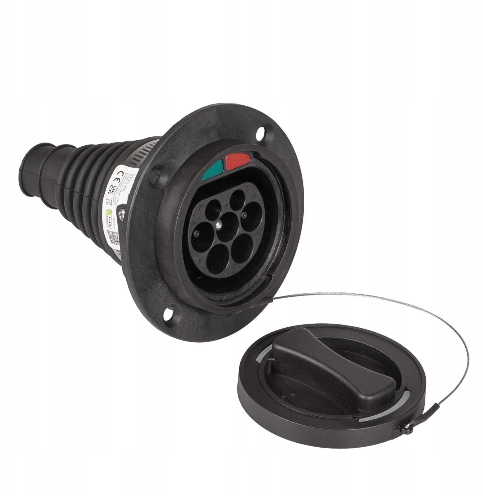 Gniazdo Type 2 do ładowania samochodów elektrycznych AK-SC-E25 1-faza 32A męskie