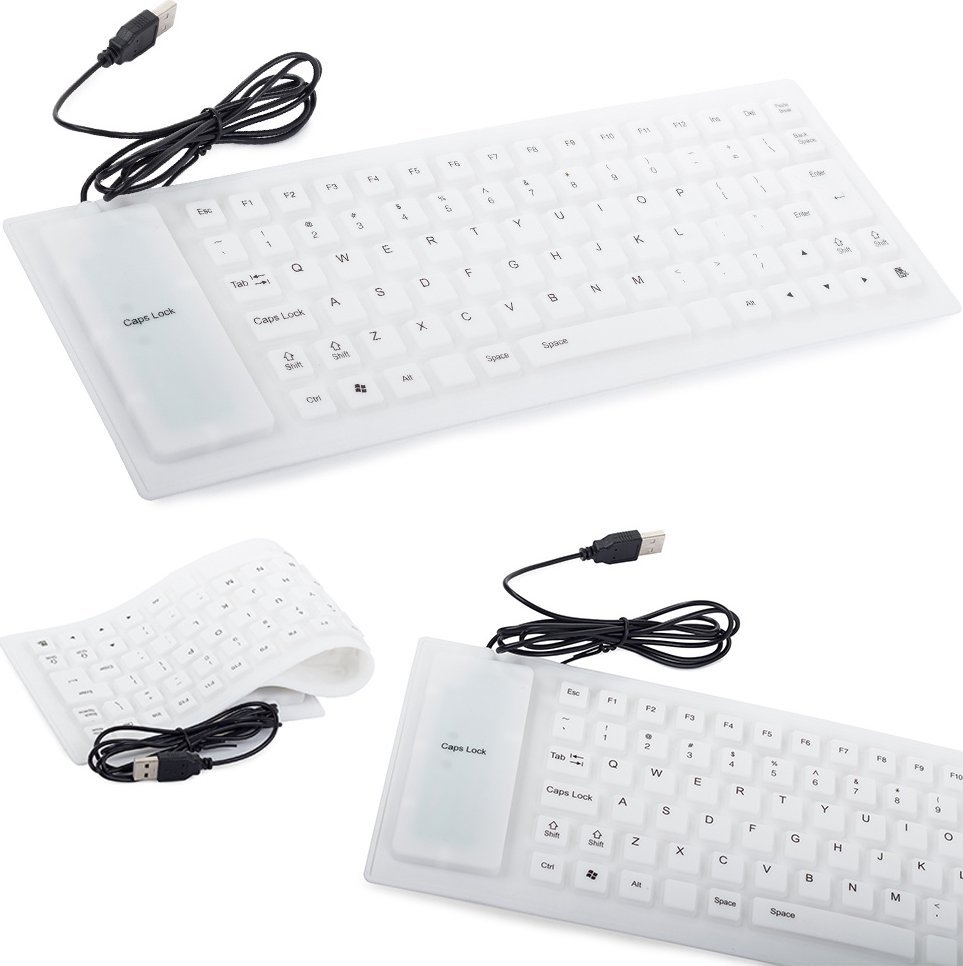 Klawiatura Verk Klawiatura silikonowa gumowa usb bezgłośna do pc Klawiatura silikonowa gumowa usb bezgłośna do pc