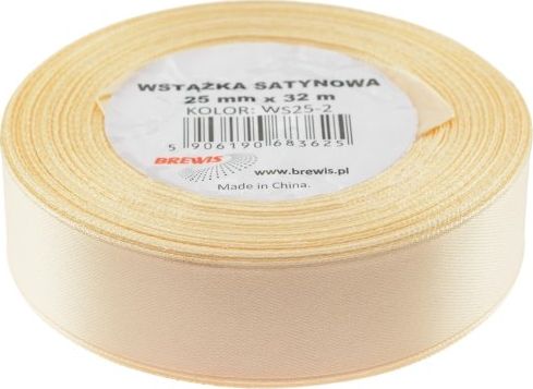 BREWIS Wstążka satynowa BREWIS 25mm/32mm kolor 2 ecru Brewis