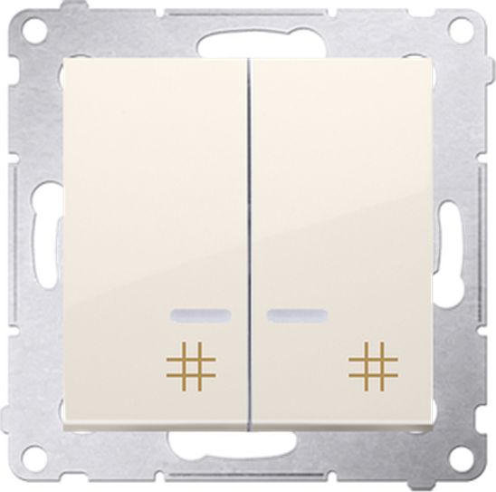 Kontakt-Simon Simon 54 Łącznik krzyżowy podwójny z podświetleniem LED krem DW7/2L.01/41