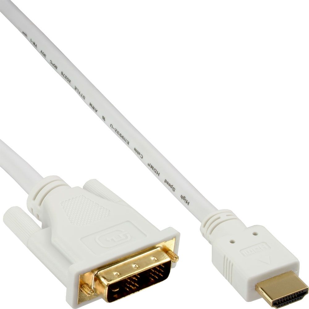 Kabel InLine HDMI - DVI-D 5m biały (17665U)