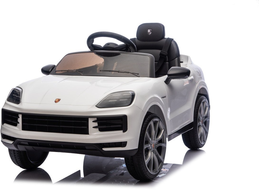 Białe Porsche Cayenne 12V Licencjonowane Autko na Akumulator dla Dzieci EDUKAMP