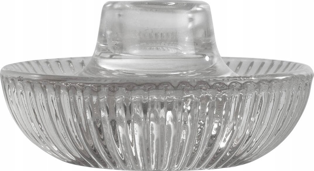 Homea Karbowany świecznik ze szkła ARTY