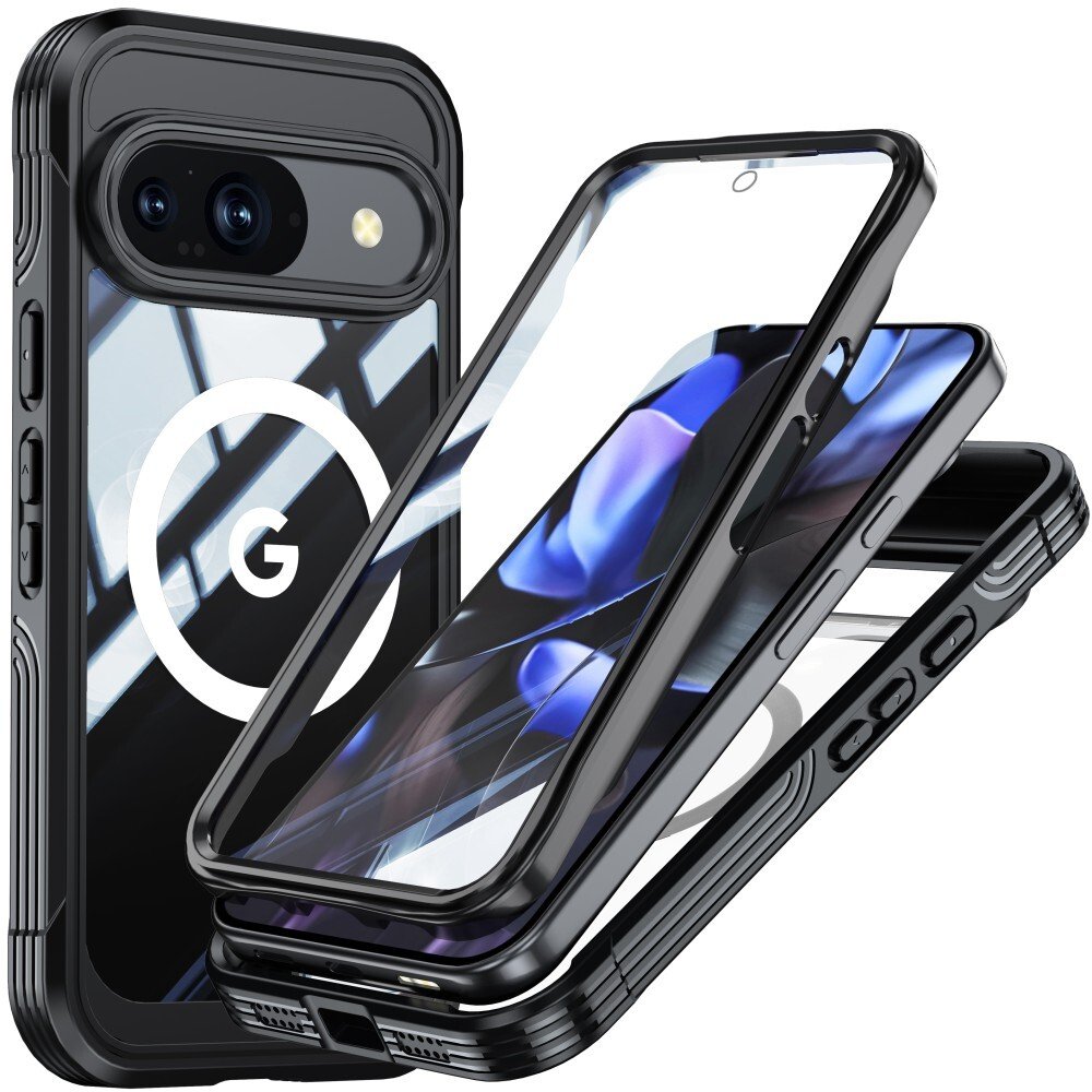 SUPERO Etui pancerne 360 MagSafe do Google Pixel 10 / 10 Pro, czarno-przezroczyste