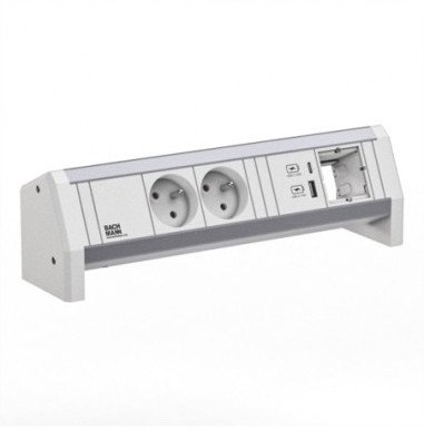 BACHMANN DESK 2xUTE 1xUSB A/C 22W 1xCM GST18 RAL9010