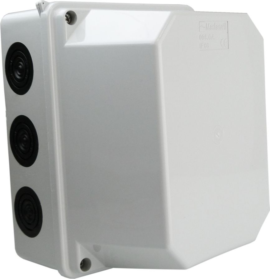 Marlanvil Puszka natynkowa z dławikami wym/wew 190x145x135 mm 10membran z wysoką pokrywą IP66 009.PG.CA.G M-L 2725