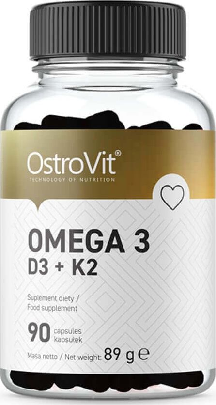 OstroVit OstroVit, Omega 3 D3+K2, 90 kapsułek - Długi termin ważności!