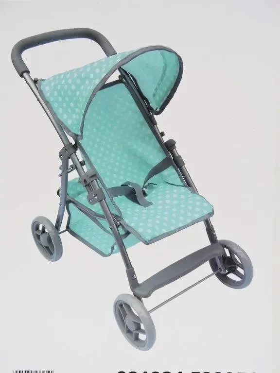 Adar Wózek spacerowy dla lalek miętowy w kropki 533851 ADAR