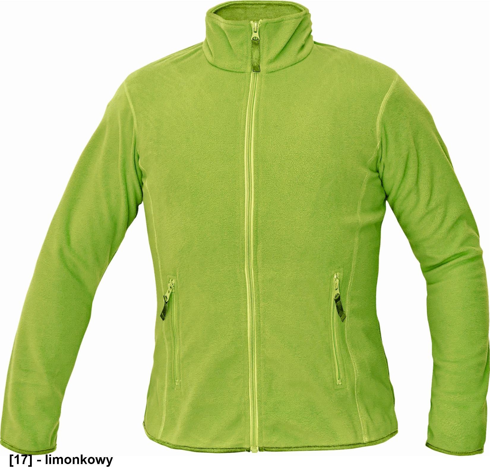 CERVA GOMTI Damski polar z mikropolaru z kołnierzem - 100% poliester, 180g/m2 - limonkowy L