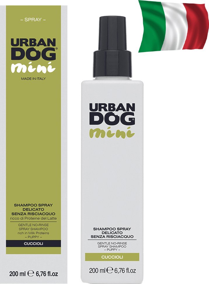 Urban Dog URBAN DOG delikatny Suchy Szampon (bez spłukiwania) w sprayu dla szczeniąt bogaty w proteiny mleka 200ml