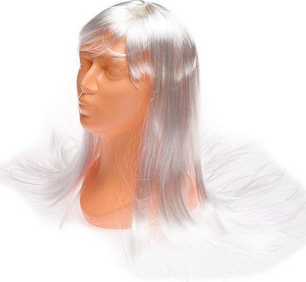 Peruka biała długie włosy