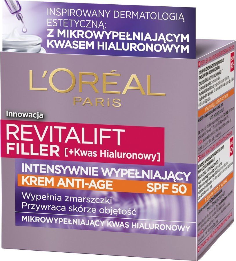 L’Oreal Paris loreal revitalift filler krem do twarzy z filtrem spf 50 wypełniający anti age 50ml
