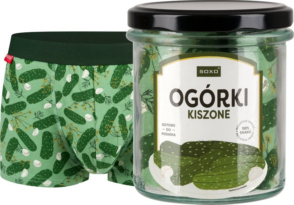 Soxo Męskie Bokserki Ogórki w słoiku idealny zabawny prezent dla Niego XL