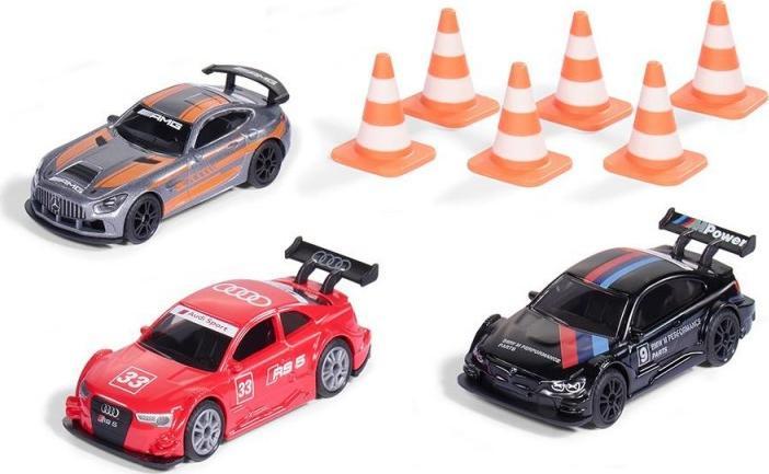 Siku SIKU 6331 Super-Gif Set Zestaw pojazdów wyścigowych + pachołki