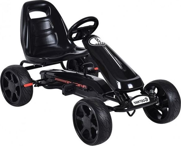Costway Gokart na pedały auto dla dzieci solidne kóła EVA, czarny