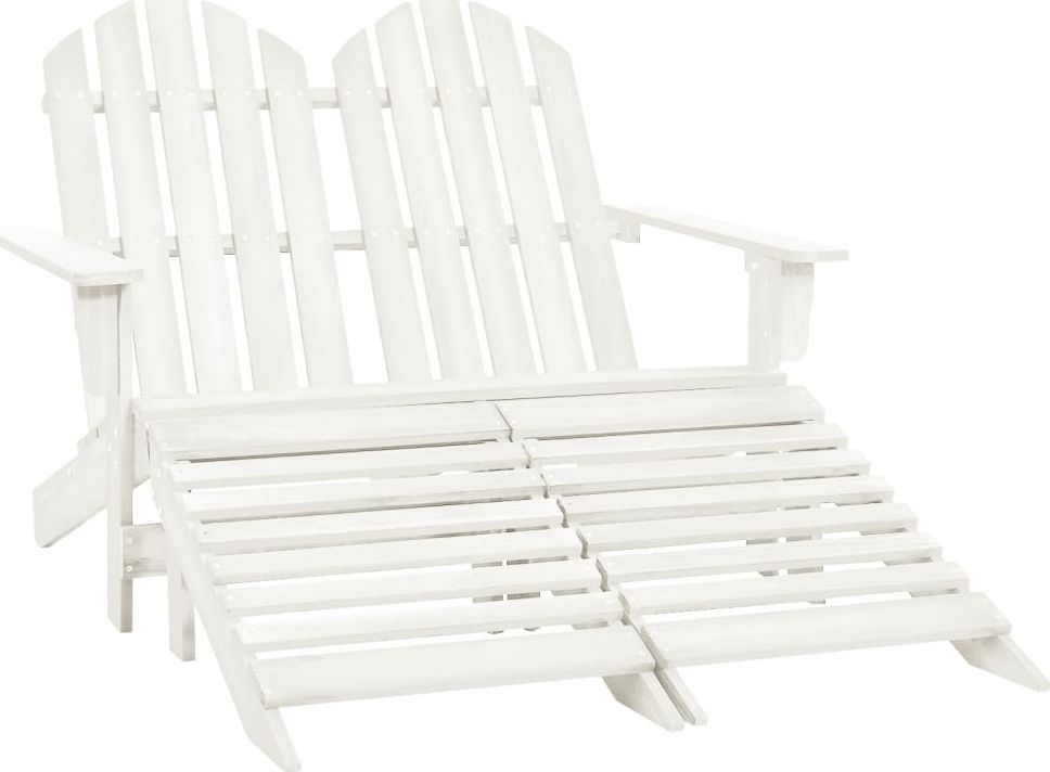 vidaXL 2-osobowe krzesło ogrodowe Adirondack z podnóżkiem, jodłowe