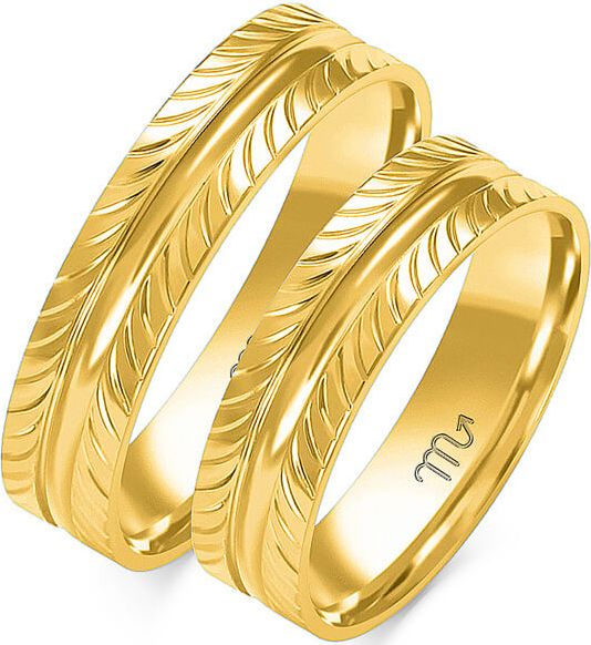 Lovrin Obrączka ślubna złota wzór 585 grawerowana