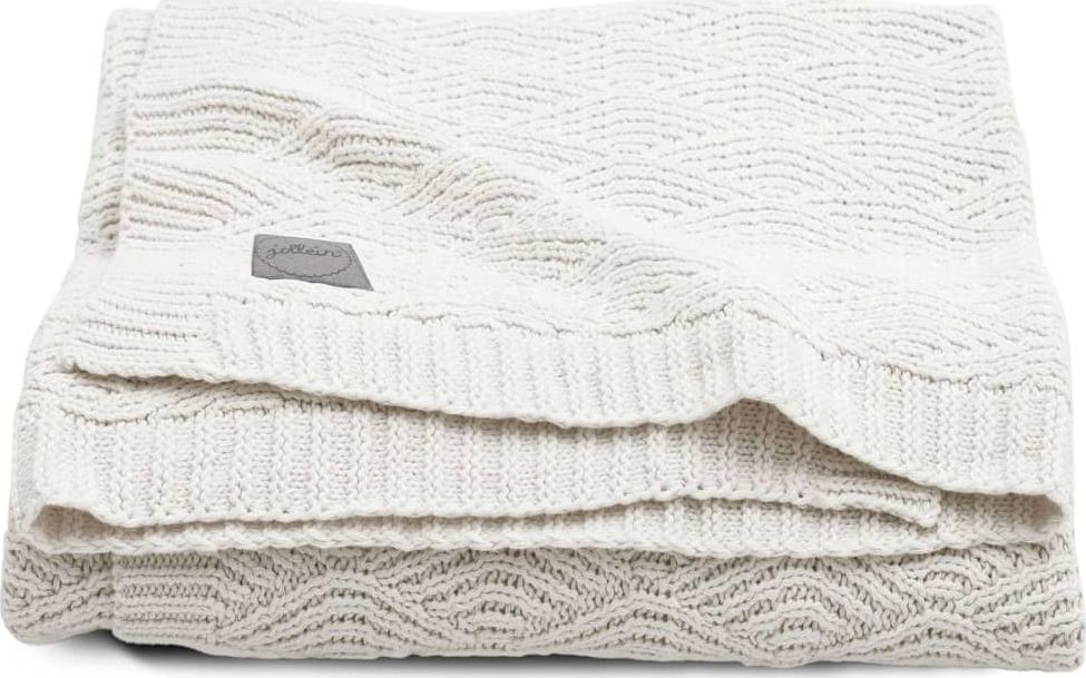 Jollein Jollein - Kocyk tkany 75 x 100 cm RIVER KNIT CREAM WHITE