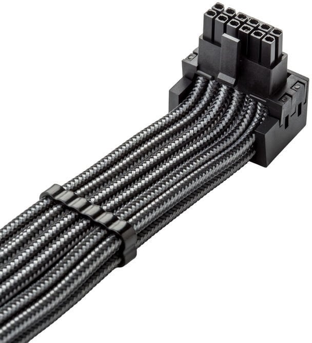 CableMod Universal Pro ModMesh 16-Pin zu 16-Pin-Kabel, 90 Anschluss, Sleeved, StealthSense - carbon, 60 cm, Var. B