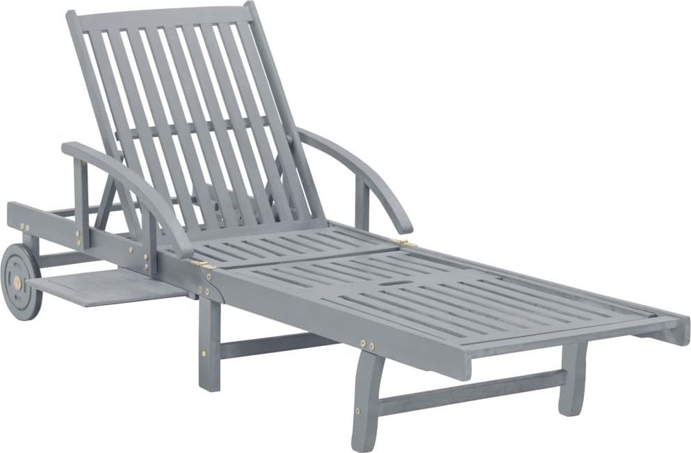 vidaXL leżak ogrodowy, szary, lite drewno akacjowe (45939)