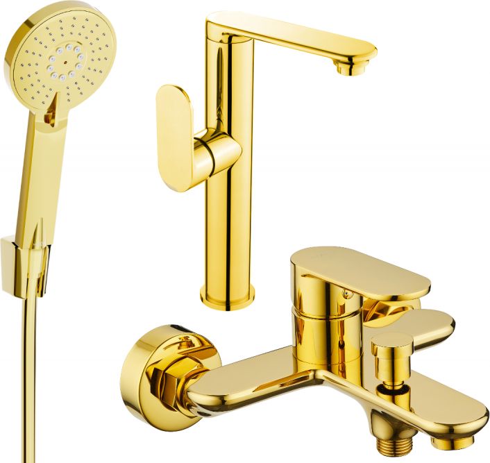 Mexen Mexen Milo R40 zestaw wannowy, złoty - 713153R40-50