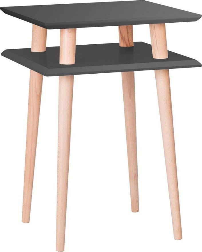 Ragaba Stolik kawowy SQUARE HIGH 43x43 grafitowy kwadratowy