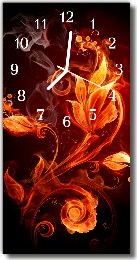 Tulup Zegar szklany Kwiaty Kwiaty abstrakcyjne kolorowy 30x60 - 16328464